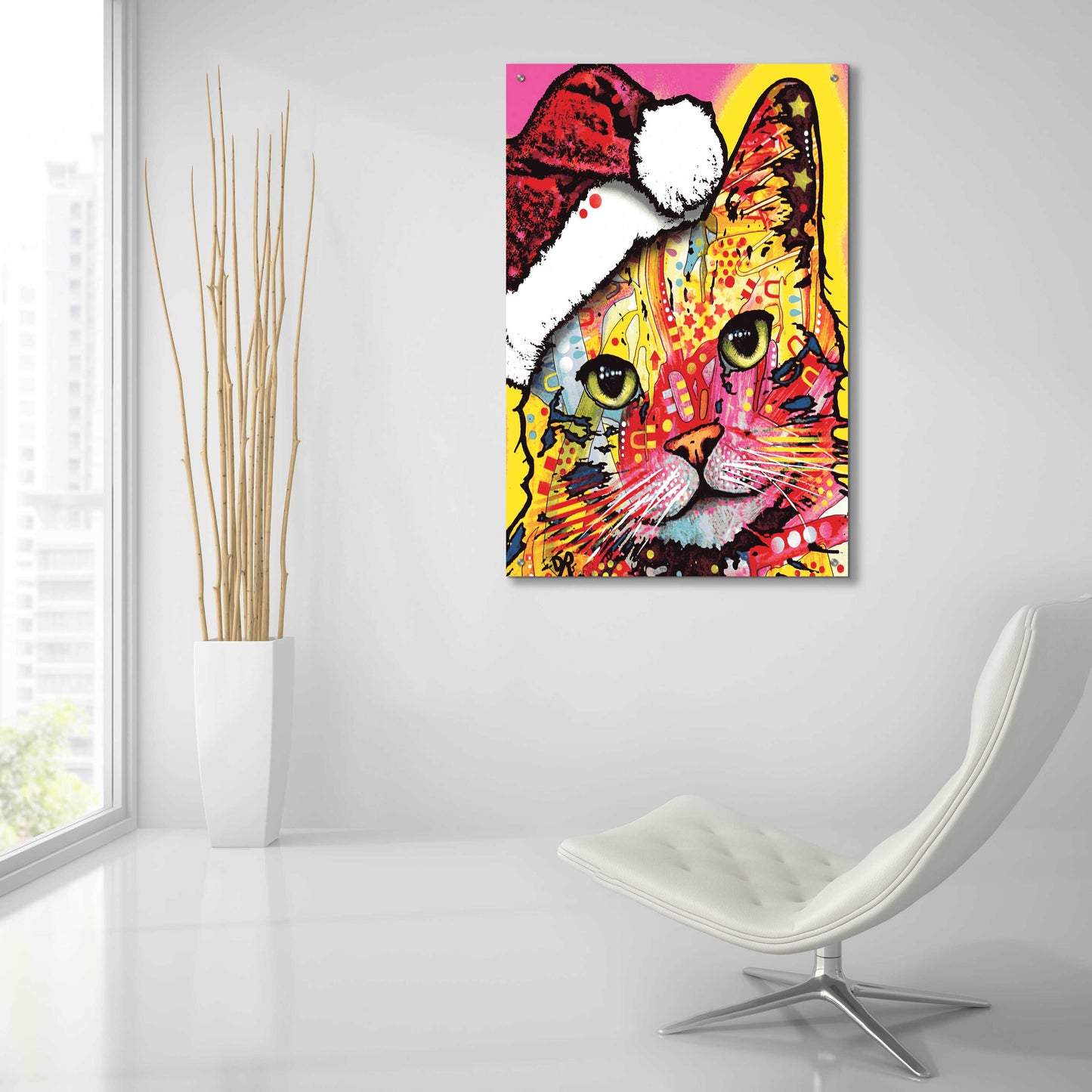 Epic Art 'Tilt Cat Christmas Edition' by Dean Russo, Acrylic Glass Wall Art,24x36