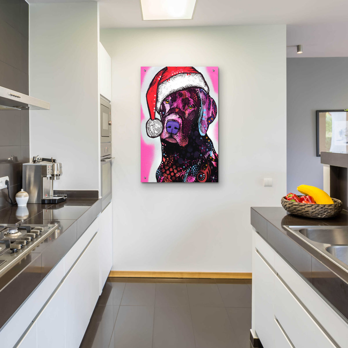 Epic Art 'Black Lab Christmas' by Dean Russo, Acrylic Glass Wall Art,24x36
