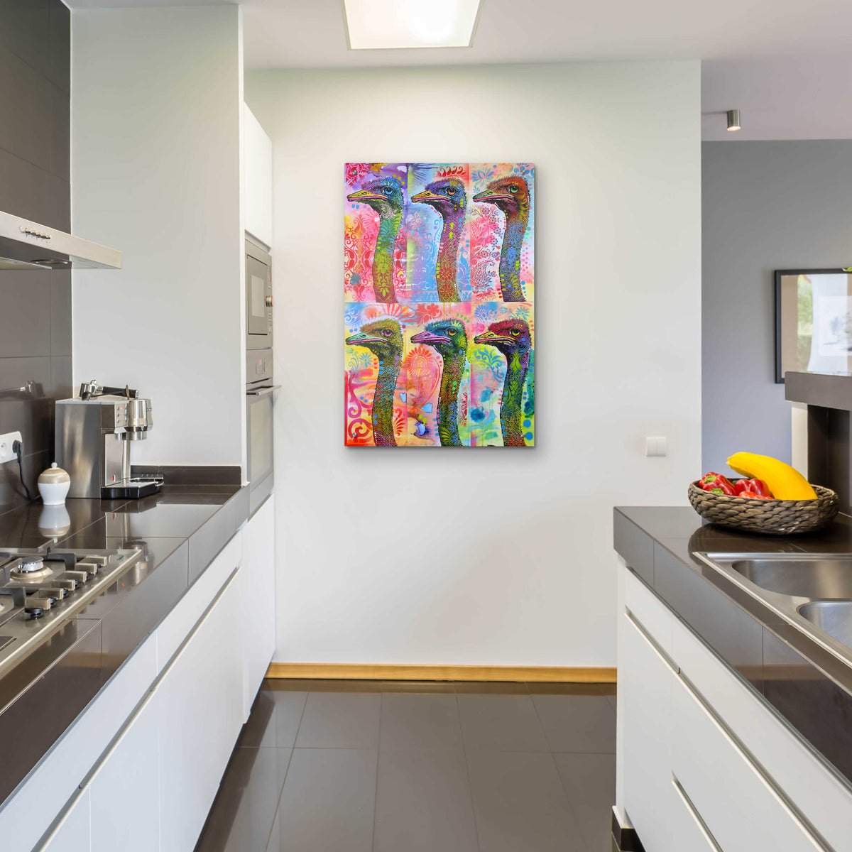 Epic Art '6 Ostriches' by Dean Russo, Acrylic Glass Wall Art,24x36