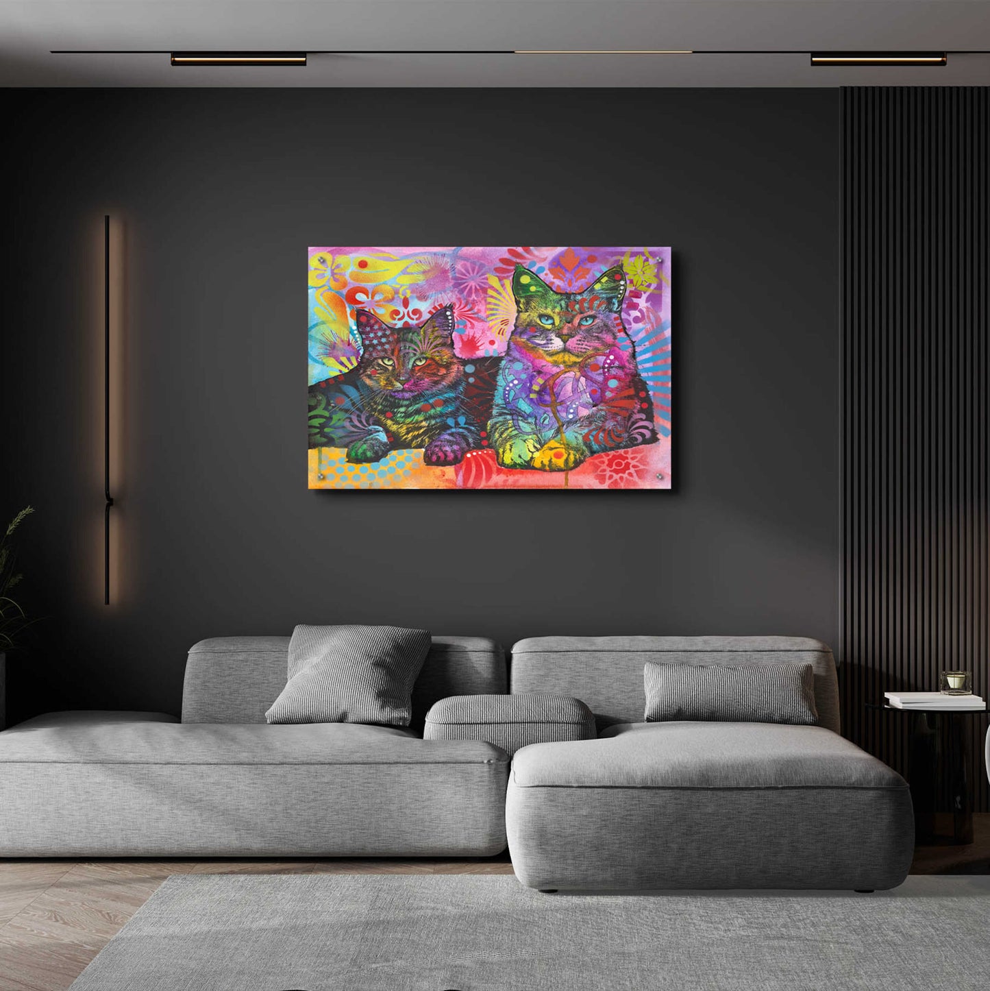 Epic Art '2 Cats' by Dean Russo, Acrylic Glass Wall Art,36x24