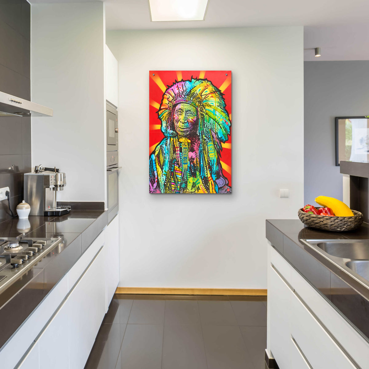 Epic Art 'Native American I' by Dean Russo, Acrylic Glass Wall Art,24x36