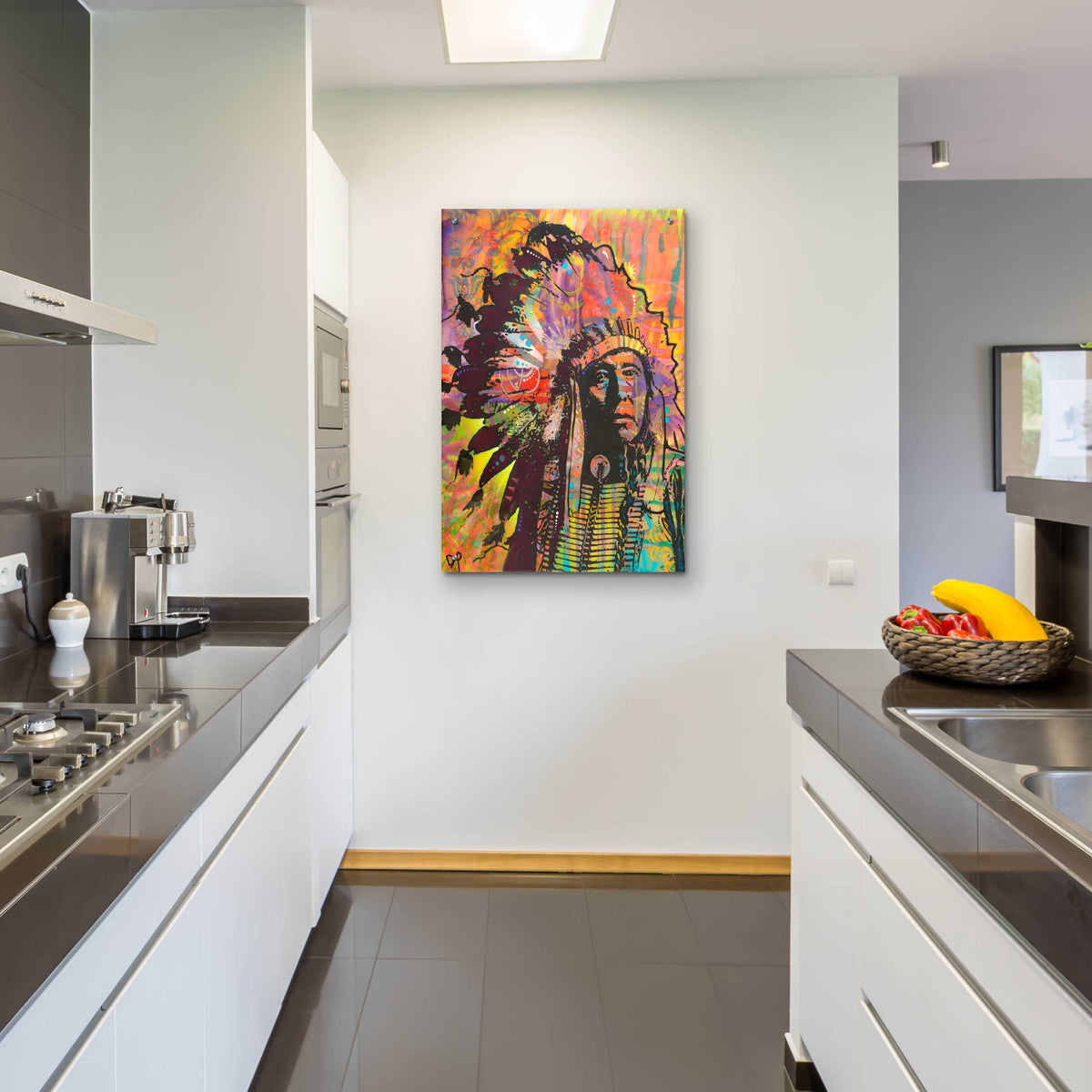 Epic Art 'Native American III' by Dean Russo, Acrylic Glass Wall Art,24x36