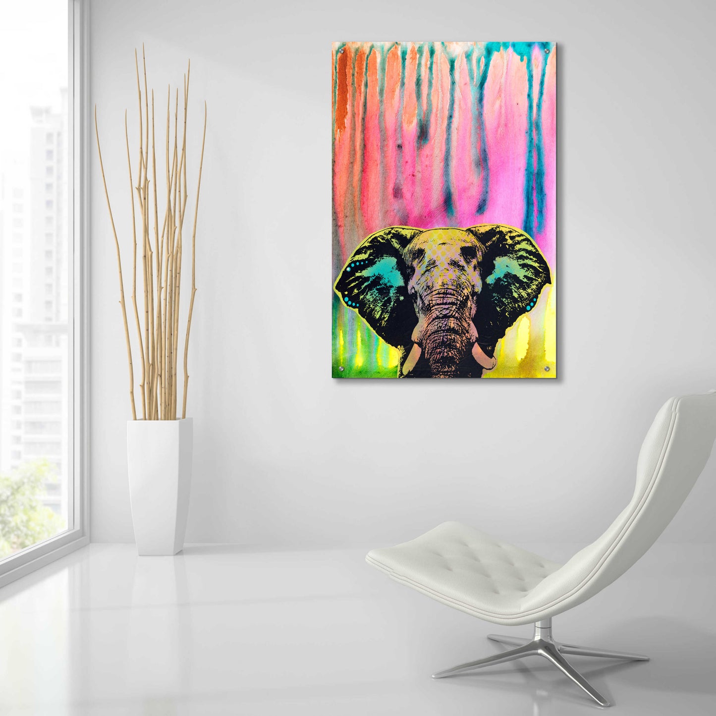 Epic Art 'Elephant 3' by Dean Russo, Acrylic Glass Wall Art,24x36