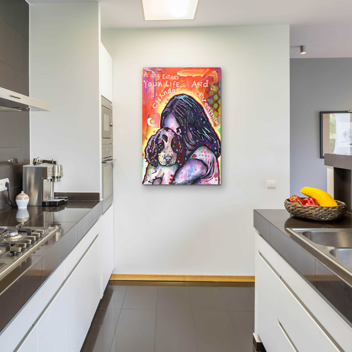 Epic Art 'A Dog Changes Everything' by Dean Russo, Acrylic Glass Wall Art,24x36