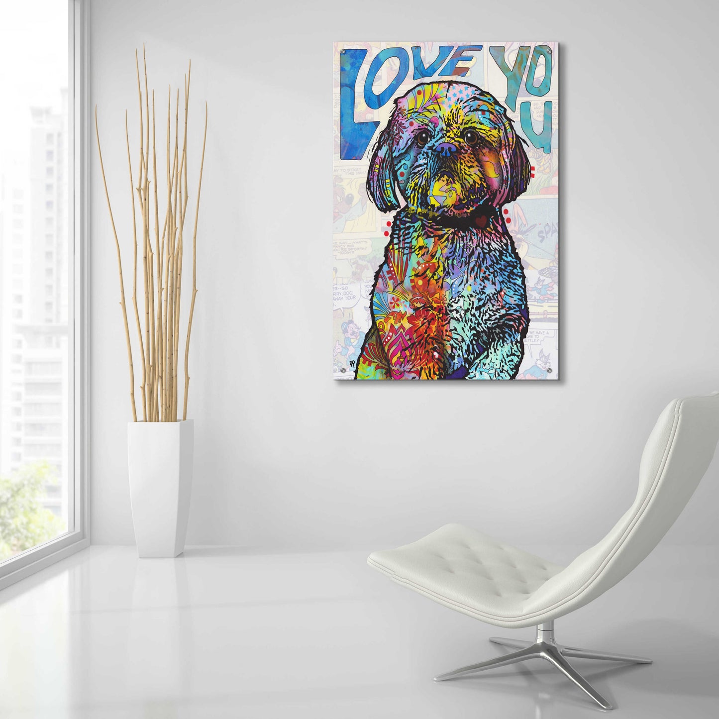 Epic Art 'Love You Shih Tzu' by Dean Russo, Acrylic Glass Wall Art,24x36