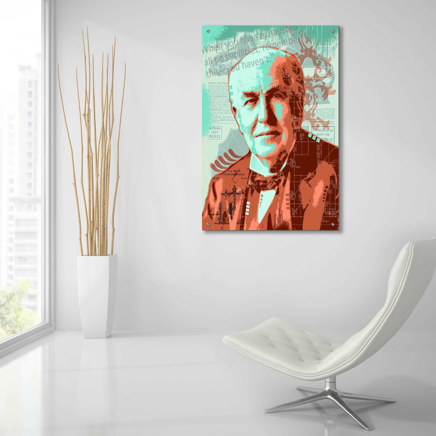Epic Art 'Edison' by Dean Russo, Acrylic Glass Wall Art,24x36