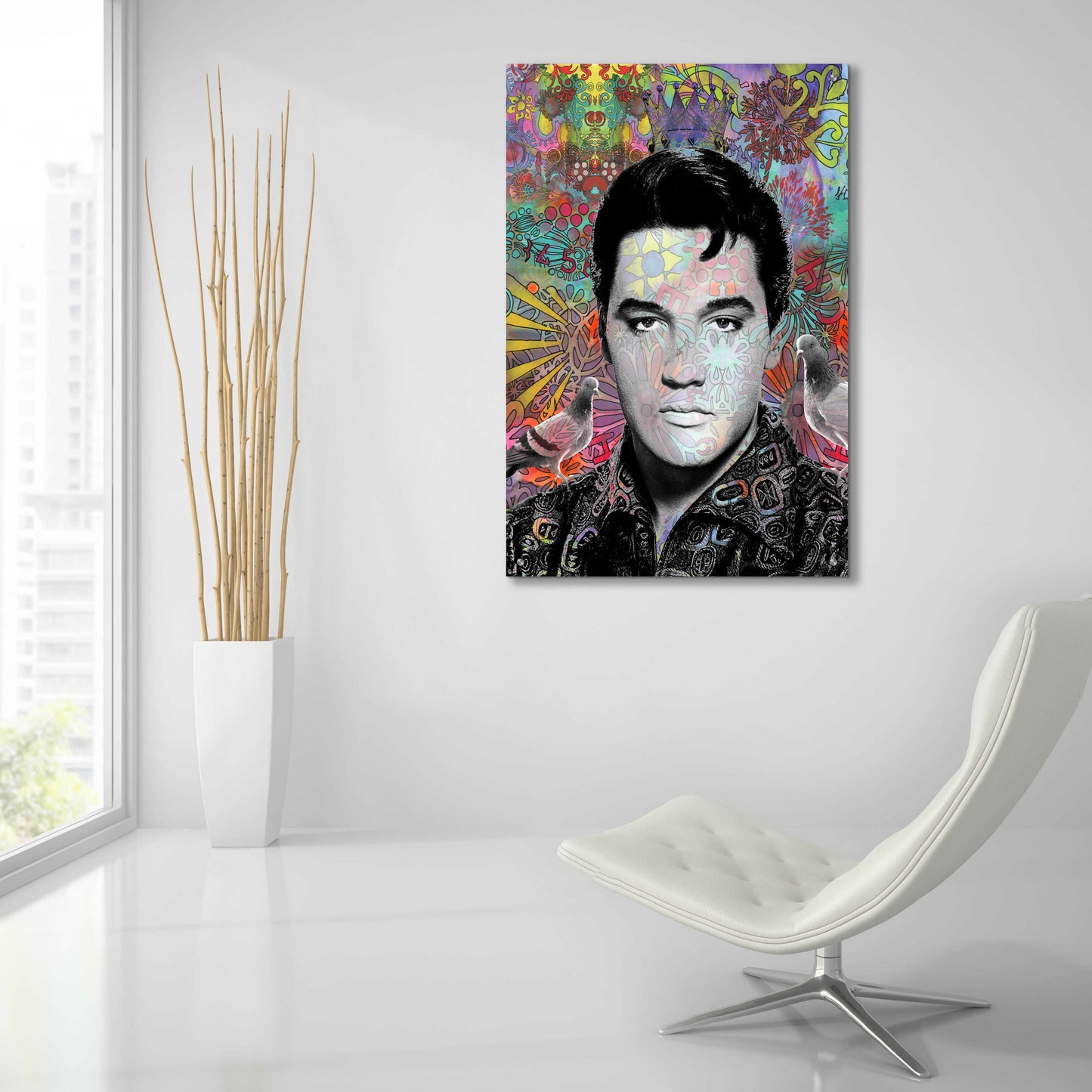 Epic Art 'King Elvis' by Dean Russo, Acrylic Glass Wall Art,24x36