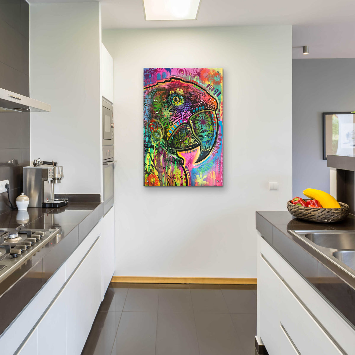 Epic Art 'Close Up Parrot' by Dean Russo, Acrylic Glass Wall Art,24x36