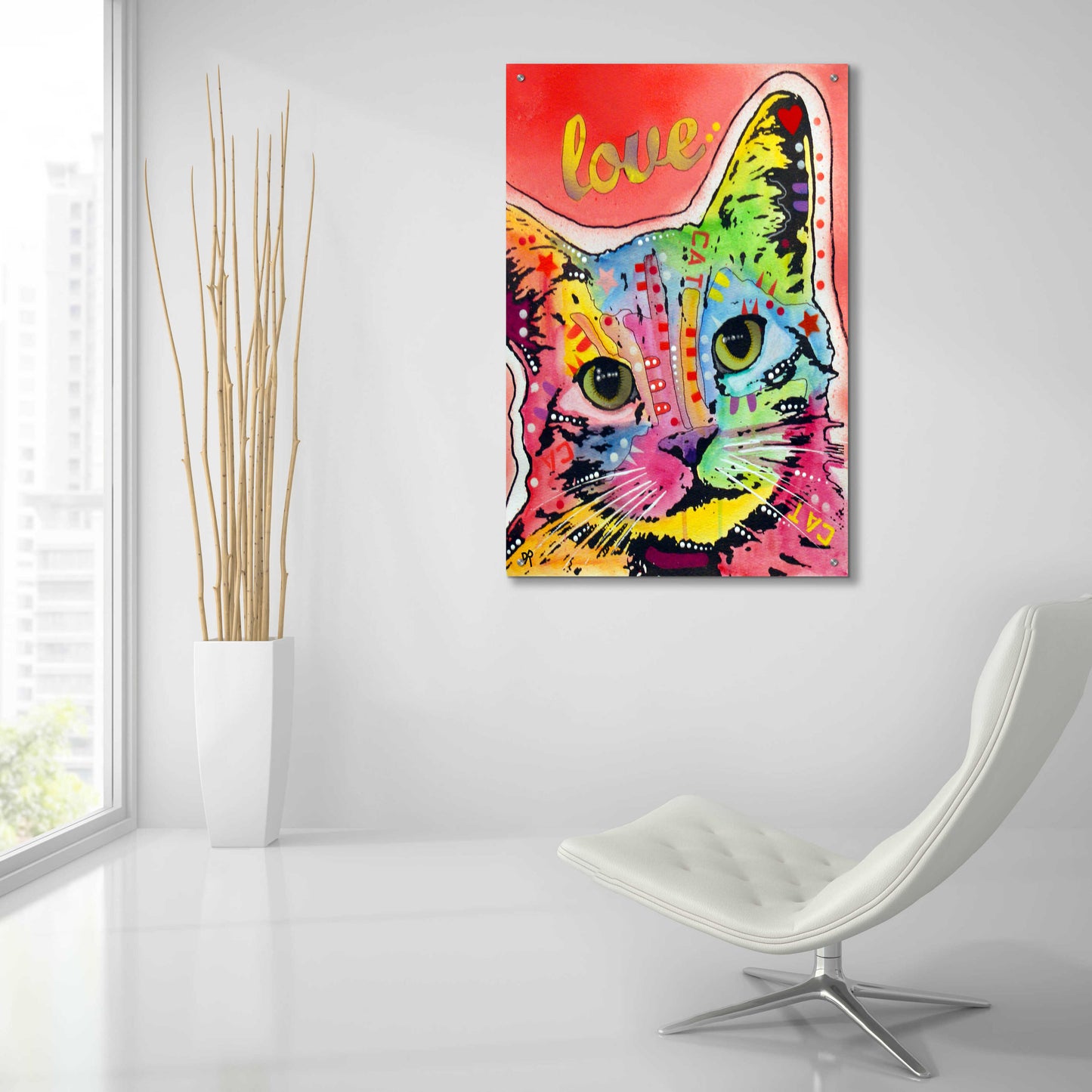 Epic Art 'TiltCat Love' by Dean Russo, Acrylic Glass Wall Art,24x36