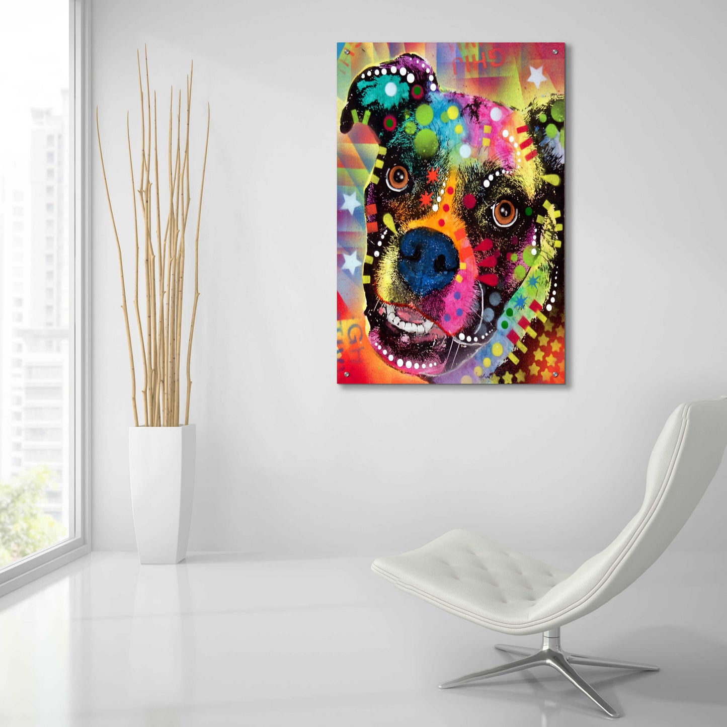 Epic Art 'Boxer Cubism 2' by Dean Russo, Acrylic Glass Wall Art,24x36