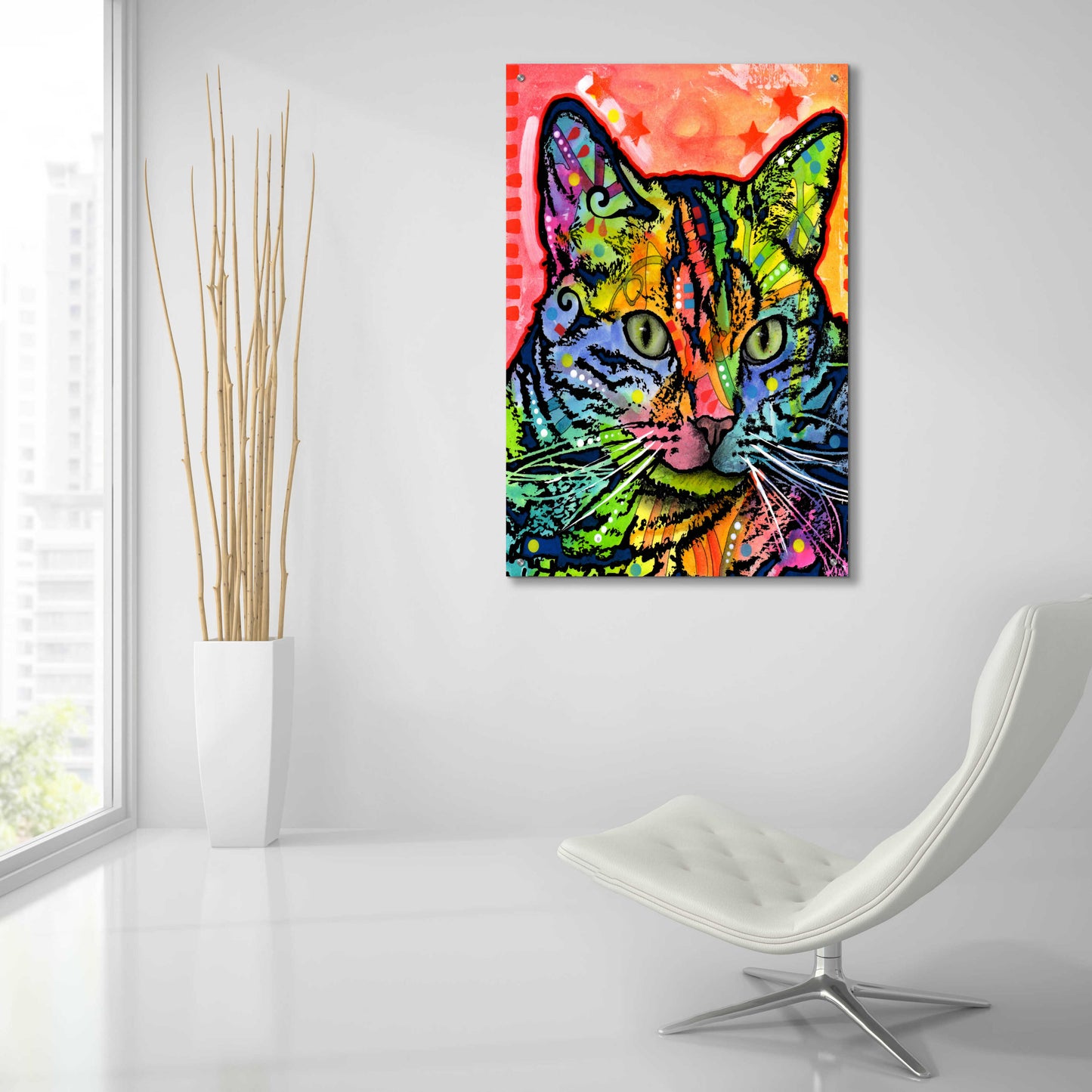 Epic Art 'CAT' by Dean Russo, Acrylic Glass Wall Art,24x36