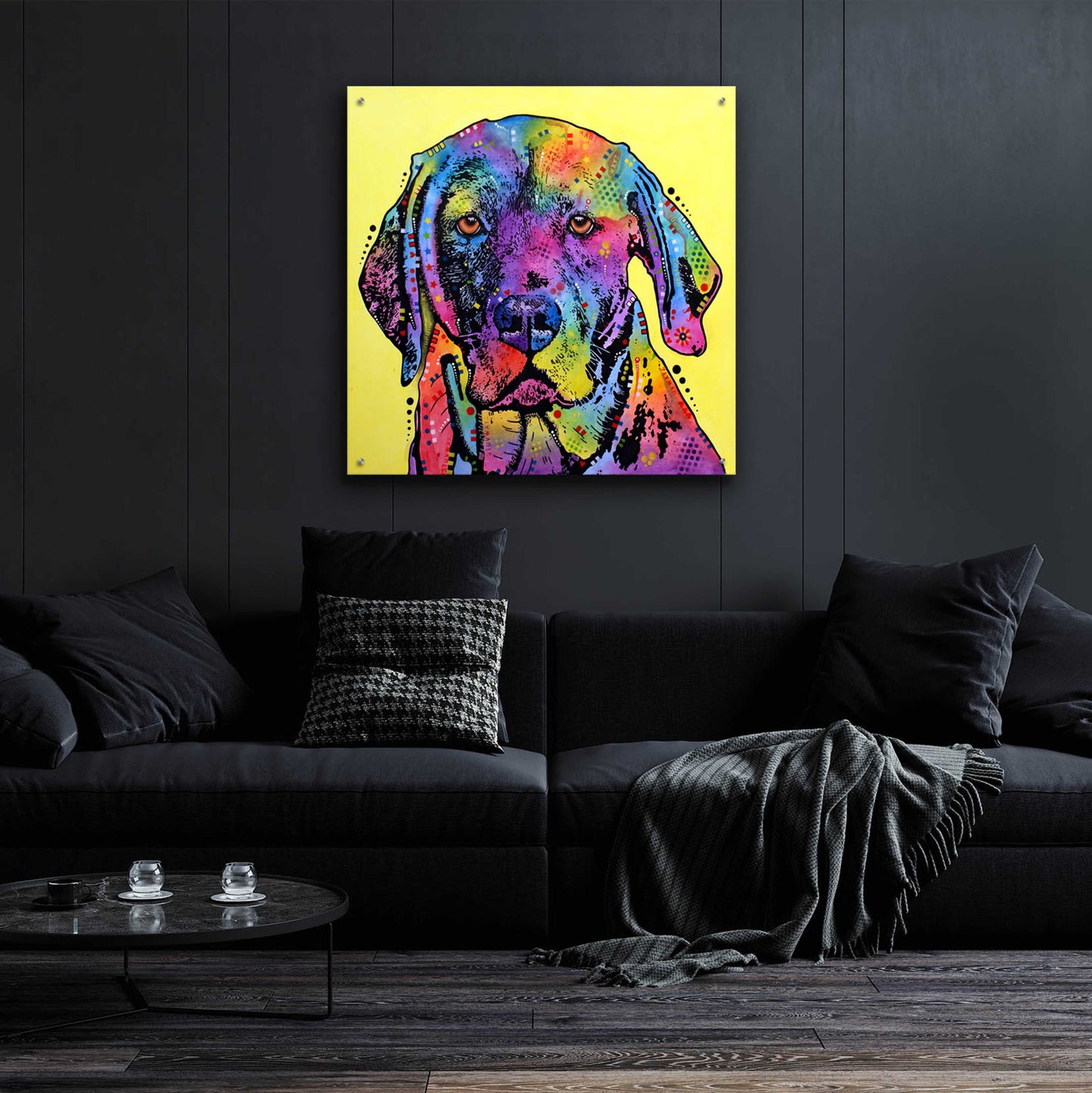 Epic Art 'Fixate Labrador' by Dean Russo, Acrylic Glass Wall Art,36x36