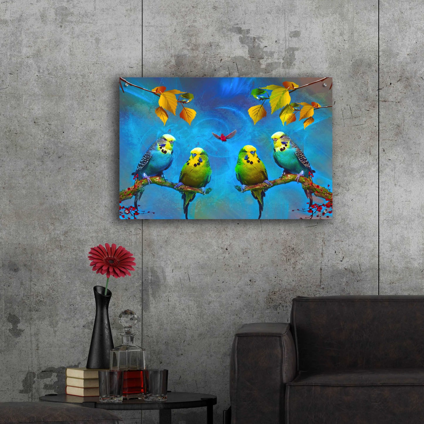 Epic Art 'Color Birds' by Ata Alishahi, Acrylic Glass Wall Art,36x24