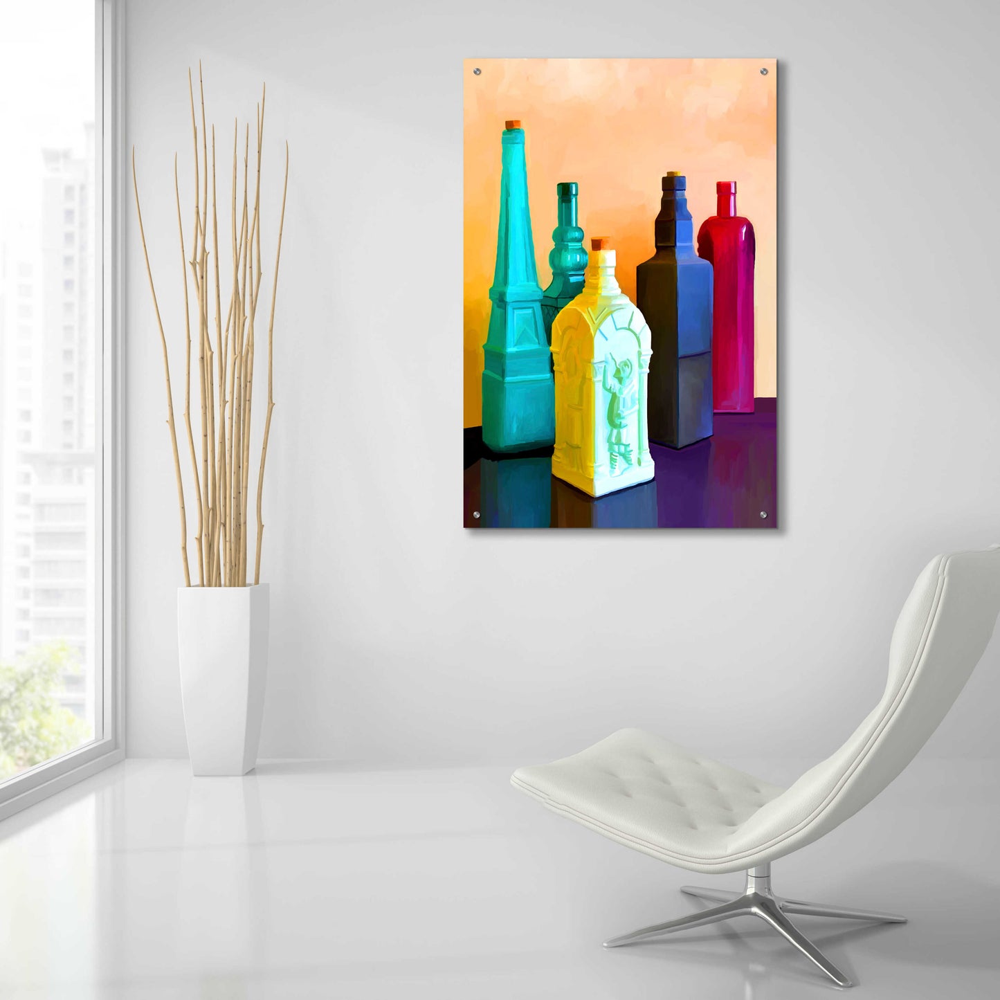 Epic Art 'Color Bottles' by Ata Alishahi, Acrylic Glass Wall Art,24x36