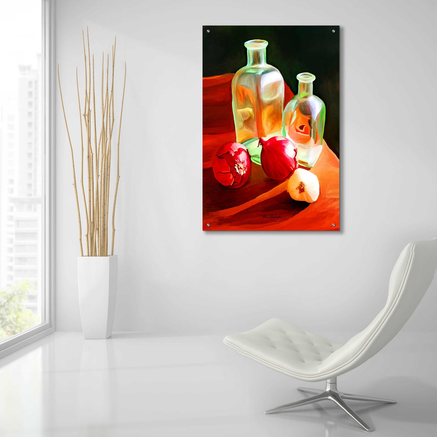 Epic Art 'Bottles And Onion' by Ata Alishahi, Acrylic Glass Wall Art,24x36