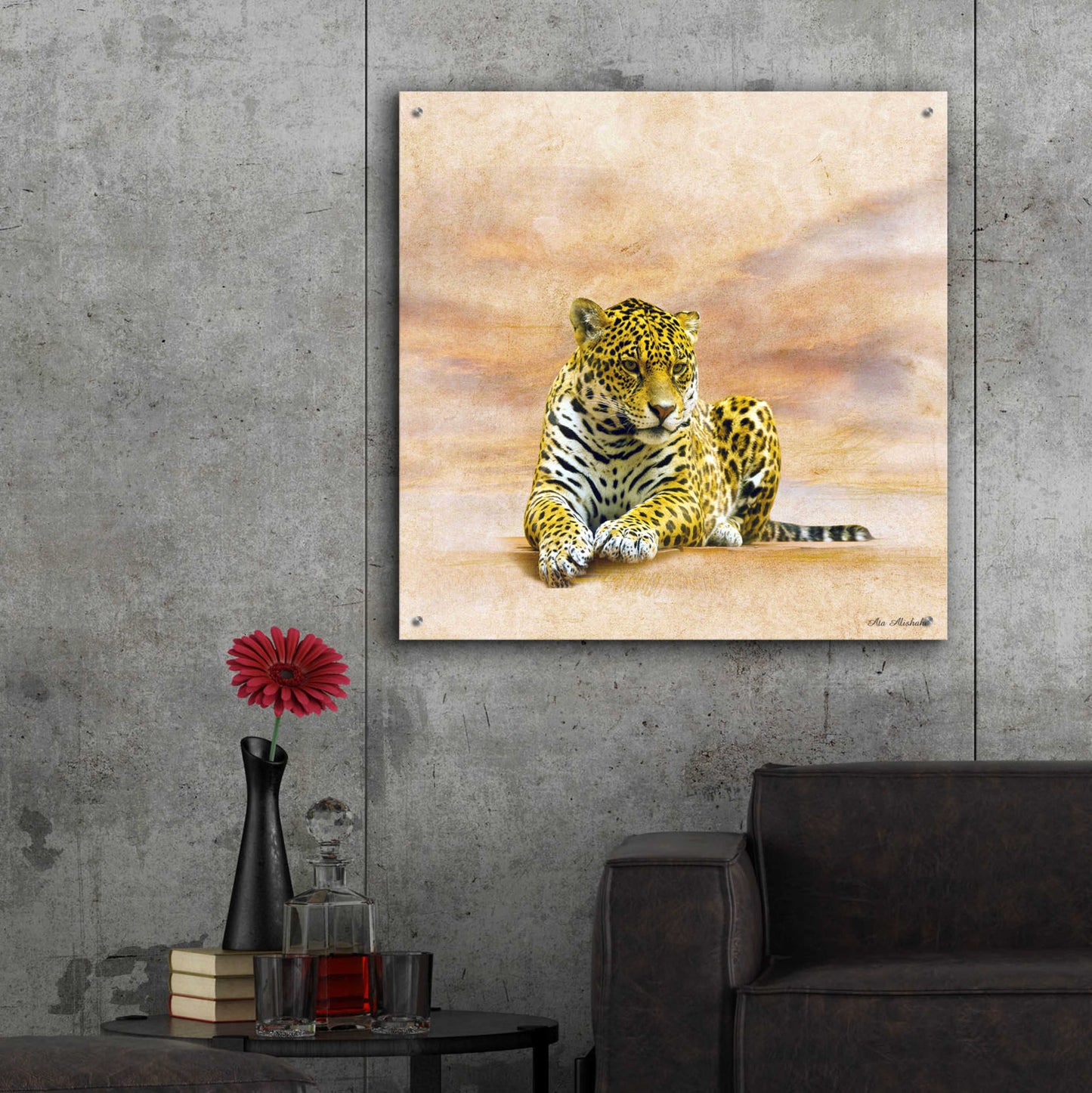 Epic Art 'The Leopard 2A' by Ata Alishahi, Acrylic Glass Wall Art,36x36