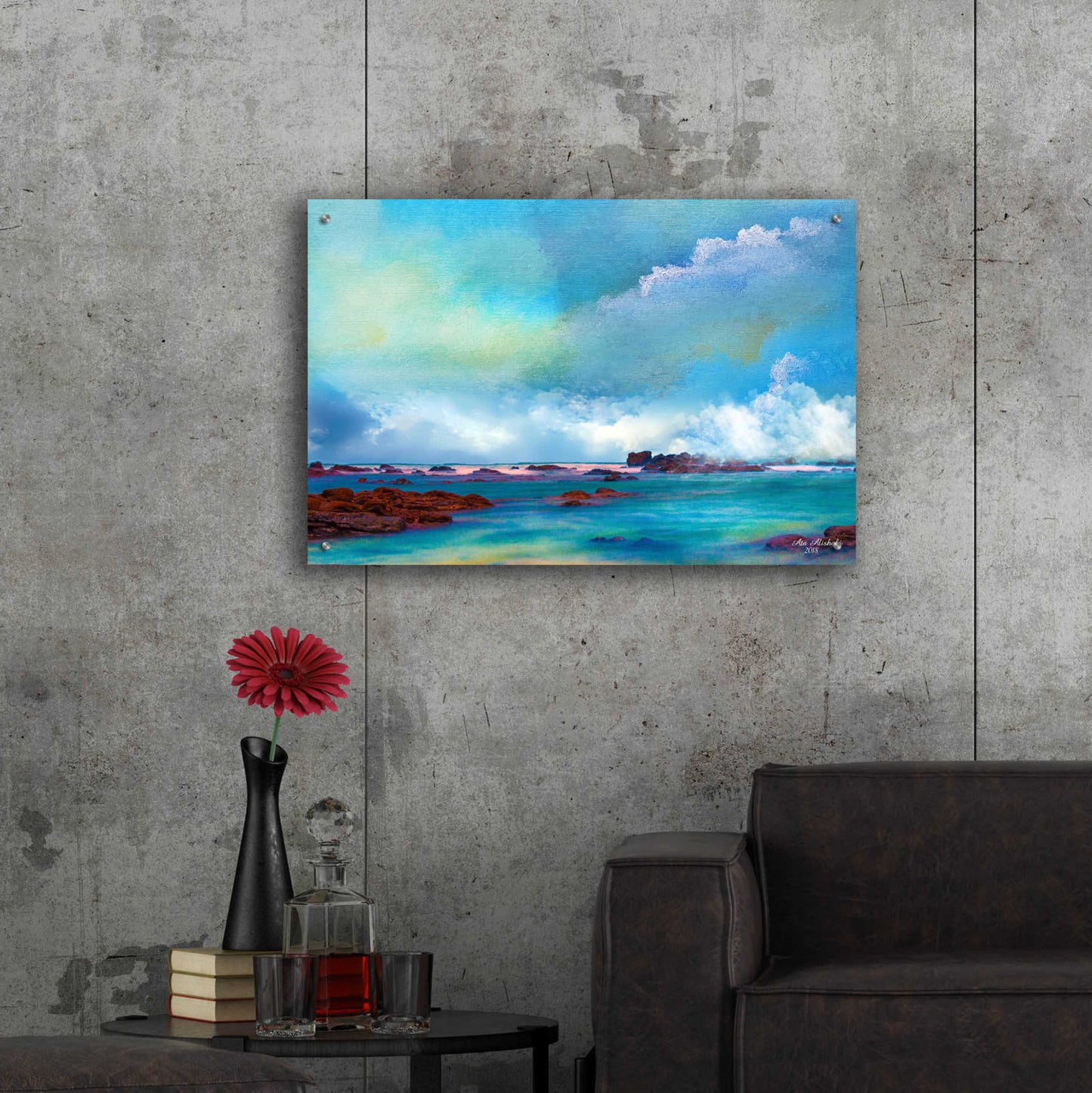Epic Art 'Water And Sky' by Ata Alishahi, Acrylic Glass Wall Art,36x24