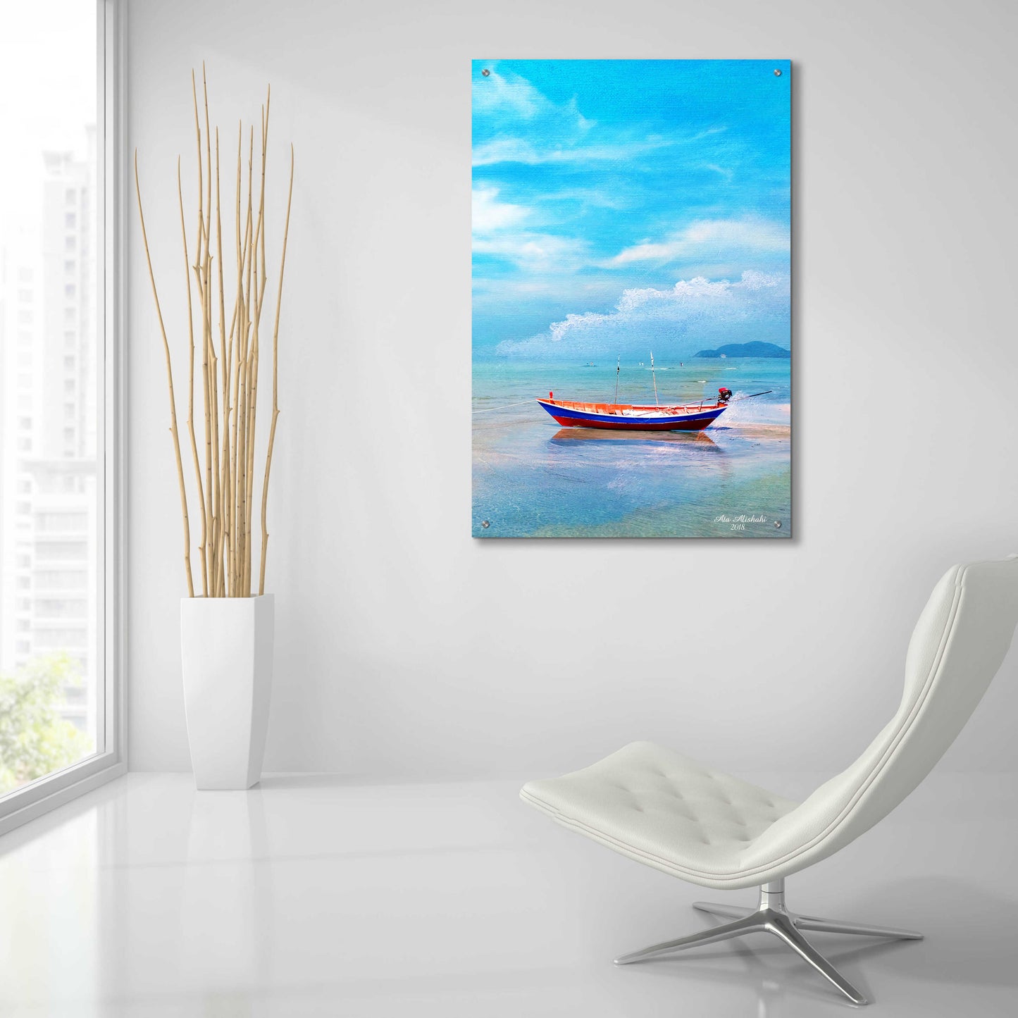 Epic Art 'Seascape Ad2' by Ata Alishahi, Acrylic Glass Wall Art,24x36