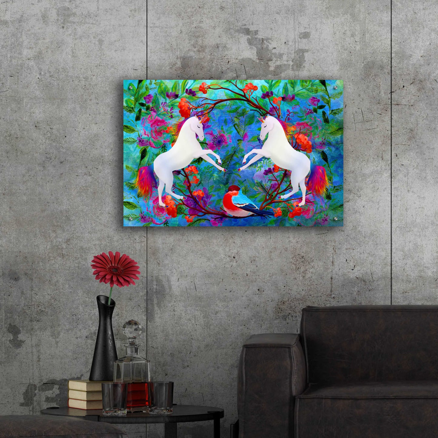 Epic Art 'White Horses In My Dream' by Ata Alishahi, Acrylic Glass Wall Art,36x24
