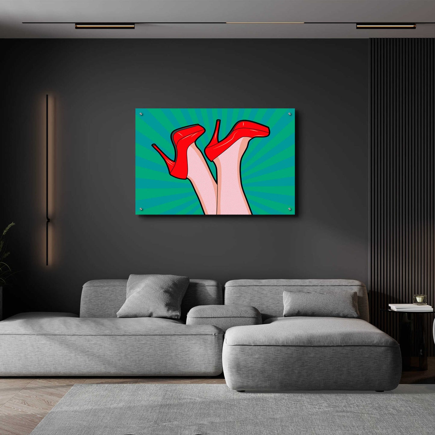 Epic Art 'Woman Legs With A Red Sexy Shoes' by Mark Ashkenazi, Acrylic Glass Wall Art,36x24