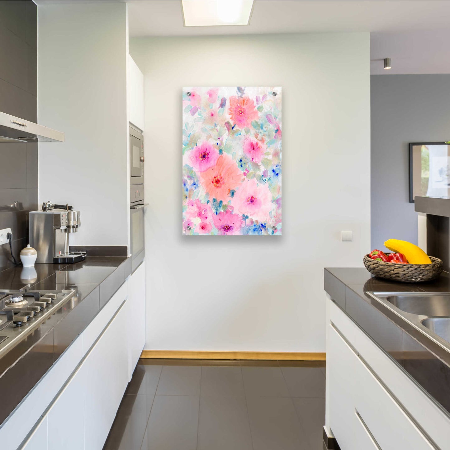 Epic Art 'Bright Floral Design II' by Tim O'Toole, Acrylic Glass Wall Art,24x36