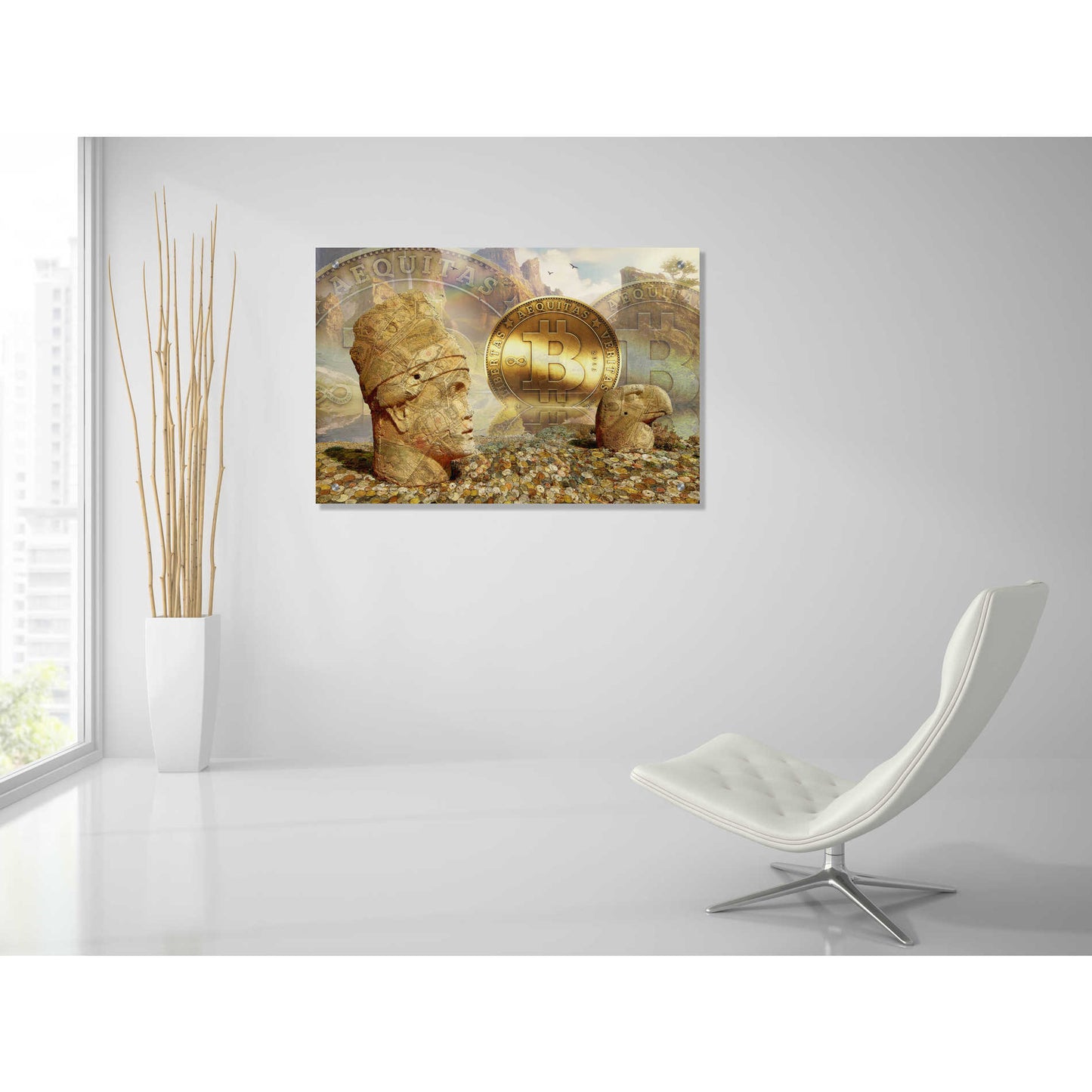 Epic Art 'Bitcoin New Age Eight' by Steve Hunziker, Acrlic Glass Wall Art,36x24