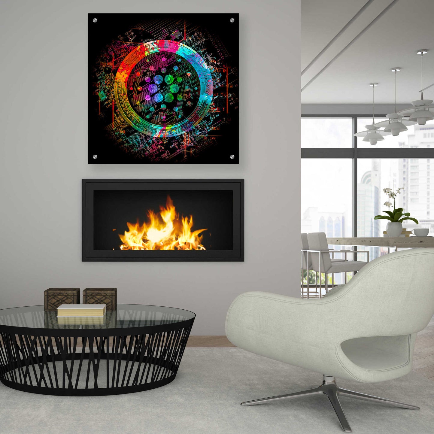 Epic Art 'Cardano Crypto Coin' Acrylic Glass Wall Art,36x36