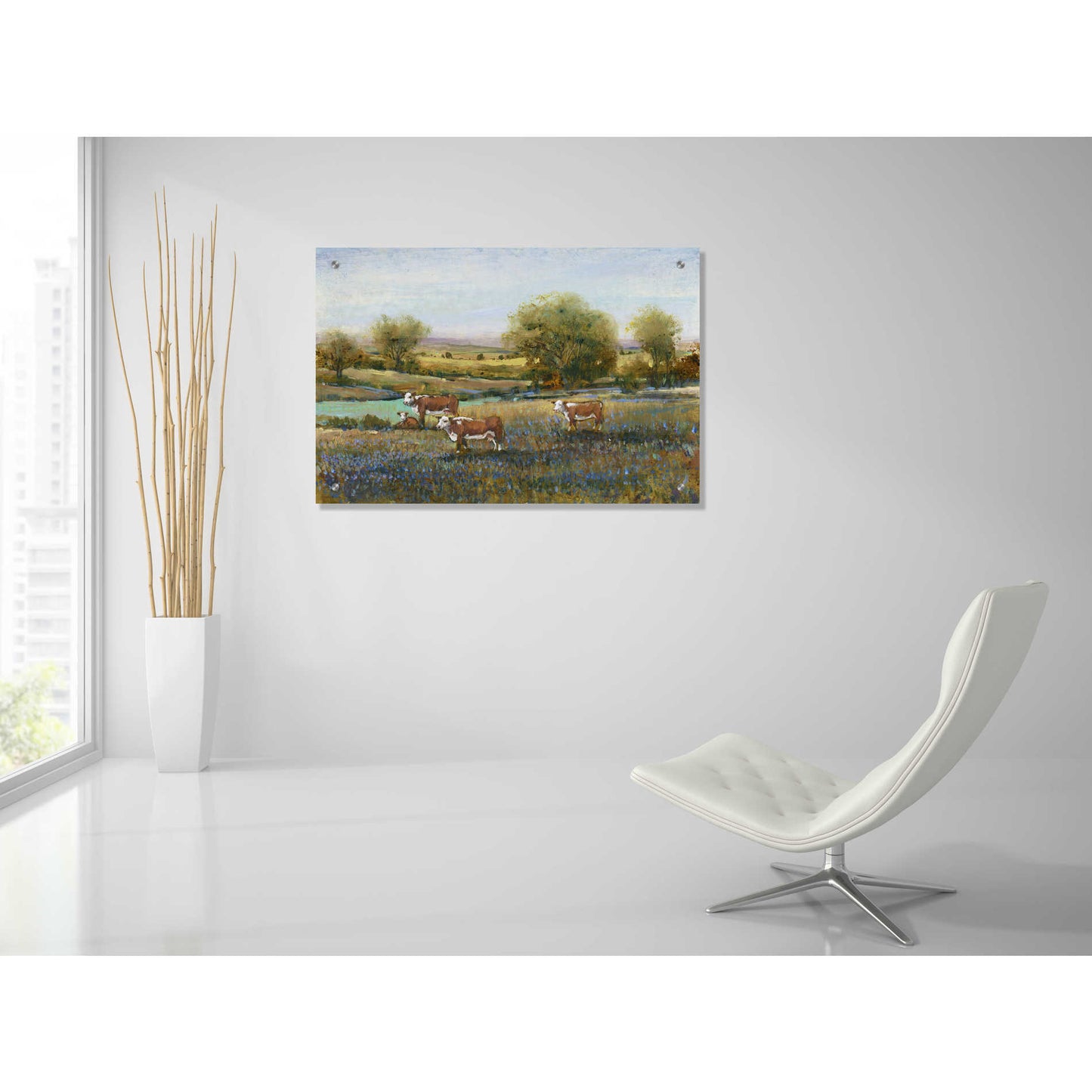 Epic Art 'Field of Cattle II' by Tim O'Toole, Acrylic Glass Wall Art,36x24