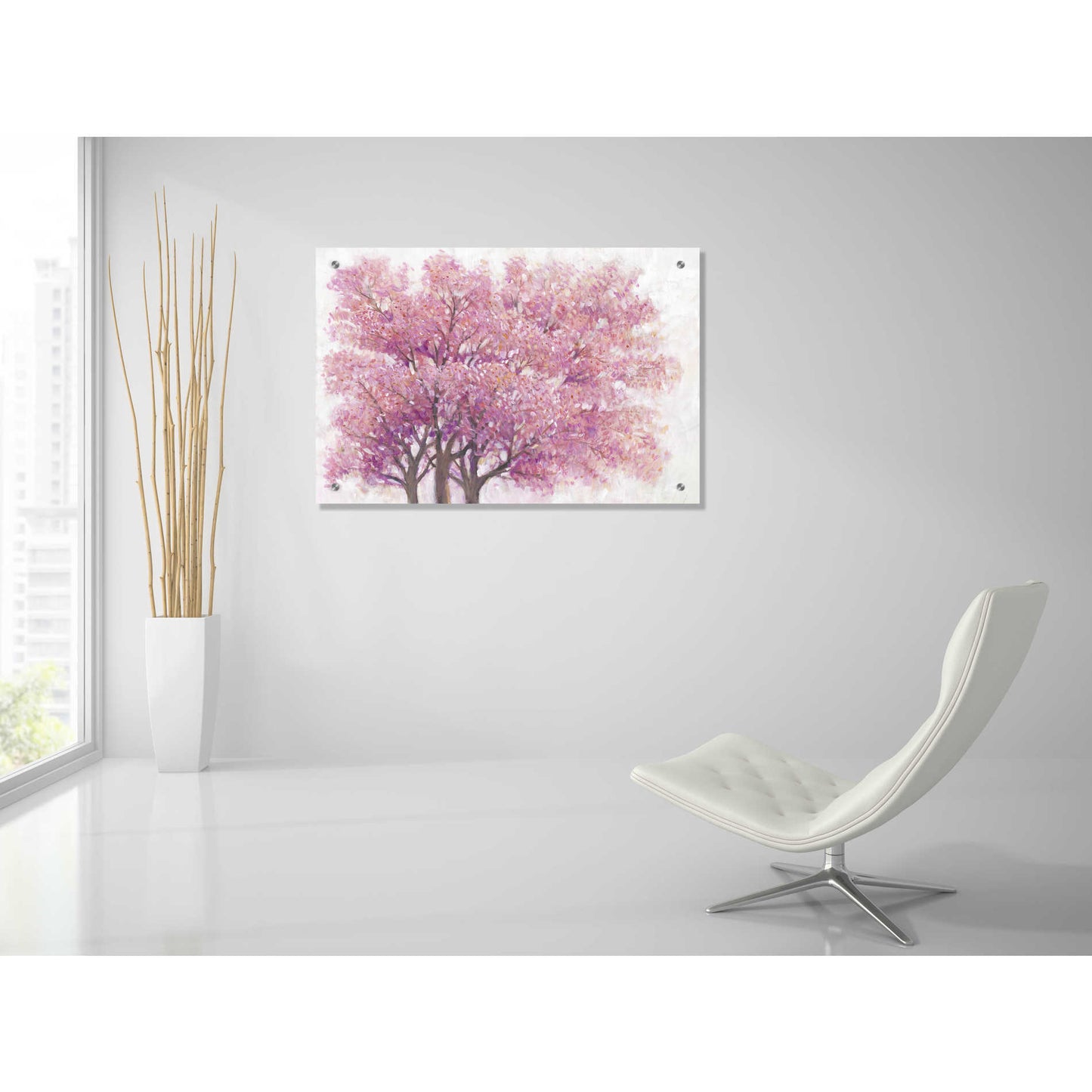 Epic Art 'Pink Cherry Blossom Tree I' by Tim O'Toole, Acrylic Glass Wall Art,36x24