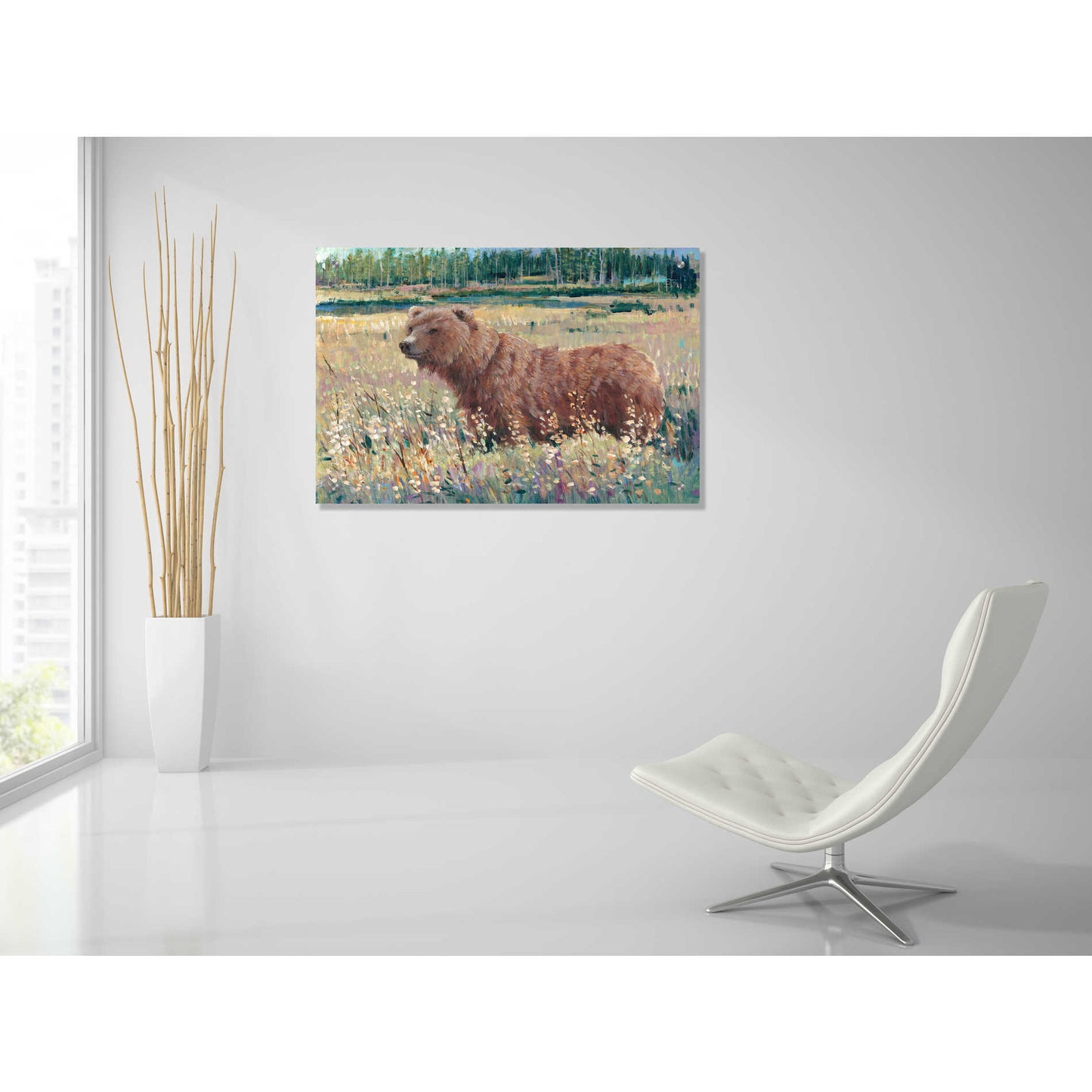 Epic Art 'Bear in the Field' by Tim O'Toole, Acrylic Glass Wall Art,36x24