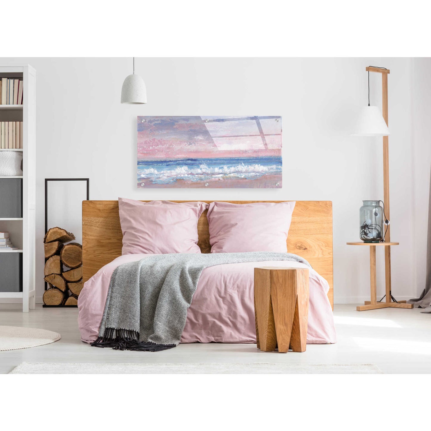 Epic Art 'Coastal Pink Horizon I' by Tim O'Toole, Acrylic Glass Wall Art,48x24