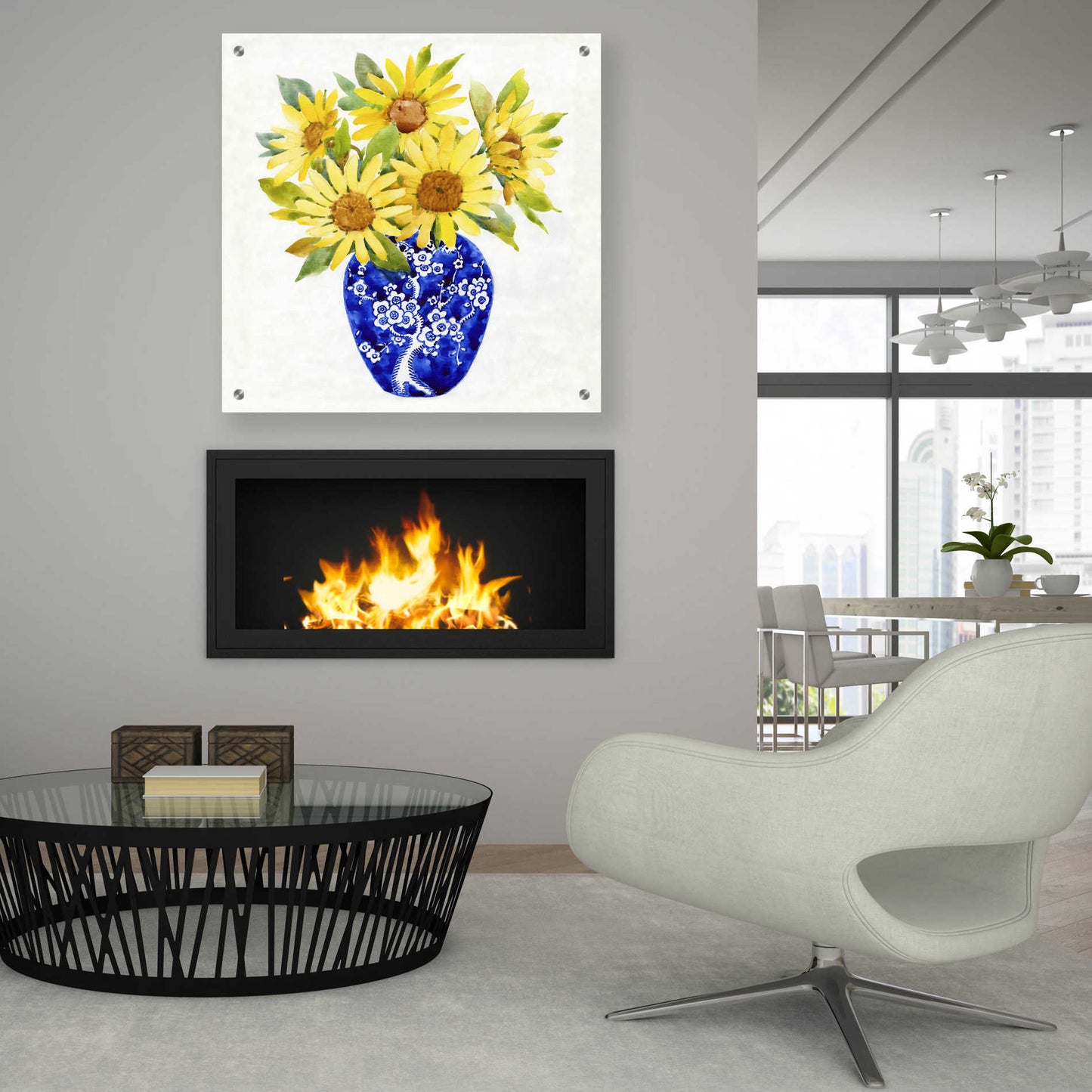 Epic Art 'Sun Flower Still Life II' by Tim O'Toole, Acrylic Glass Wall Art,36x36