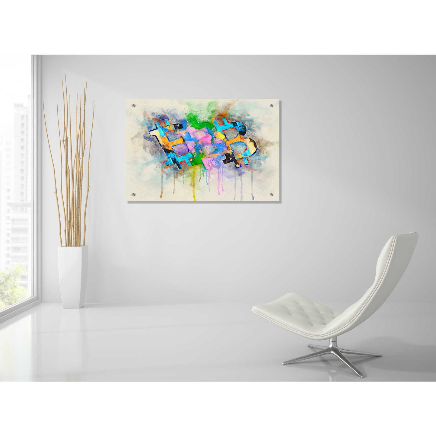 Epic Art 'Bitcoin Abstract' by Surma and Guillen, Acrylic Glass Wall Art,36x24