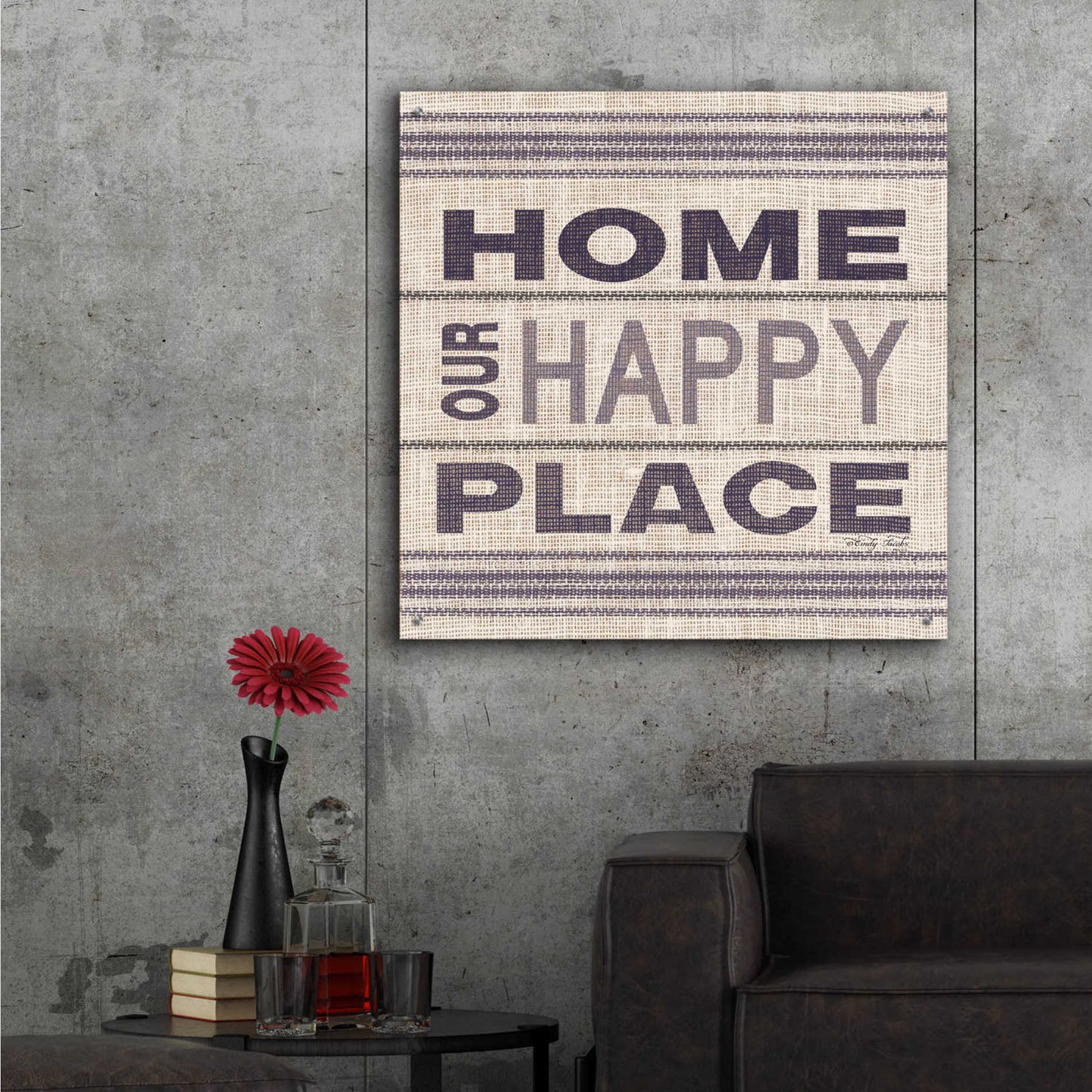 Epic Art 'Home - Our Happy Place' by Cindy Jacobs, Acrylic Glass Wall Art,36x36