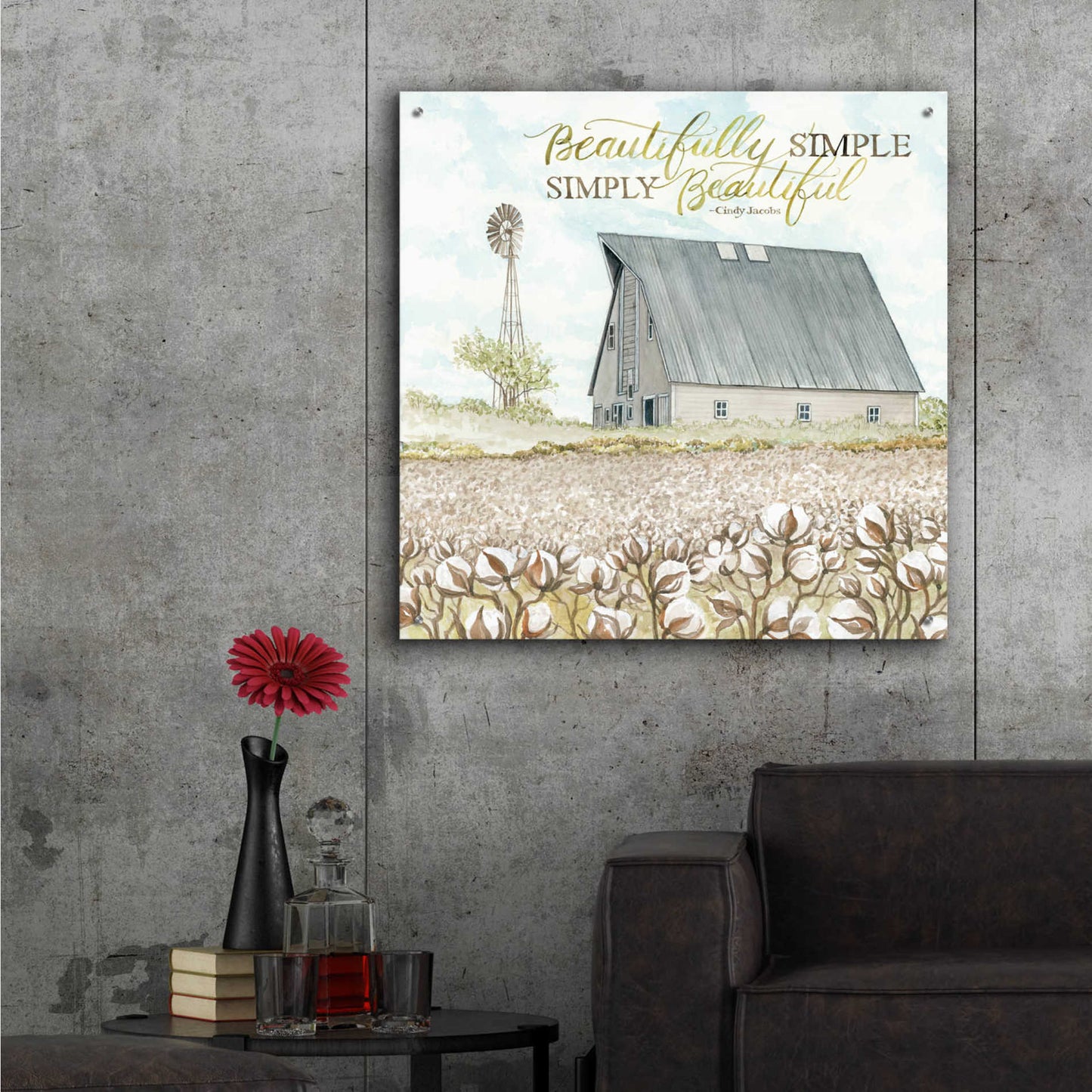 Epic Art 'Beautifully Simple' by Cindy Jacobs, Acrylic Glass Wall Art,36x36