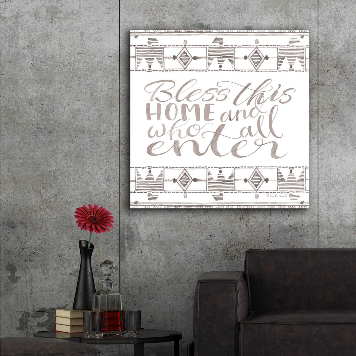 Epic Art 'Bless This Home' by Cindy Jacobs, Acrylic Glass Wall Art,36x36