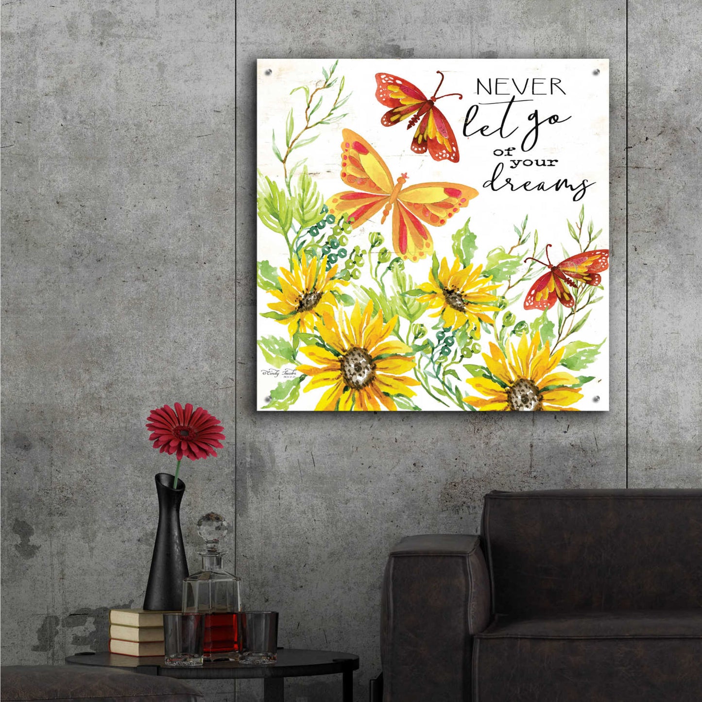 Epic Art 'Never Let Go of your Dreams' by Cindy Jacobs, Acrylic Glass Wall Art,36x36