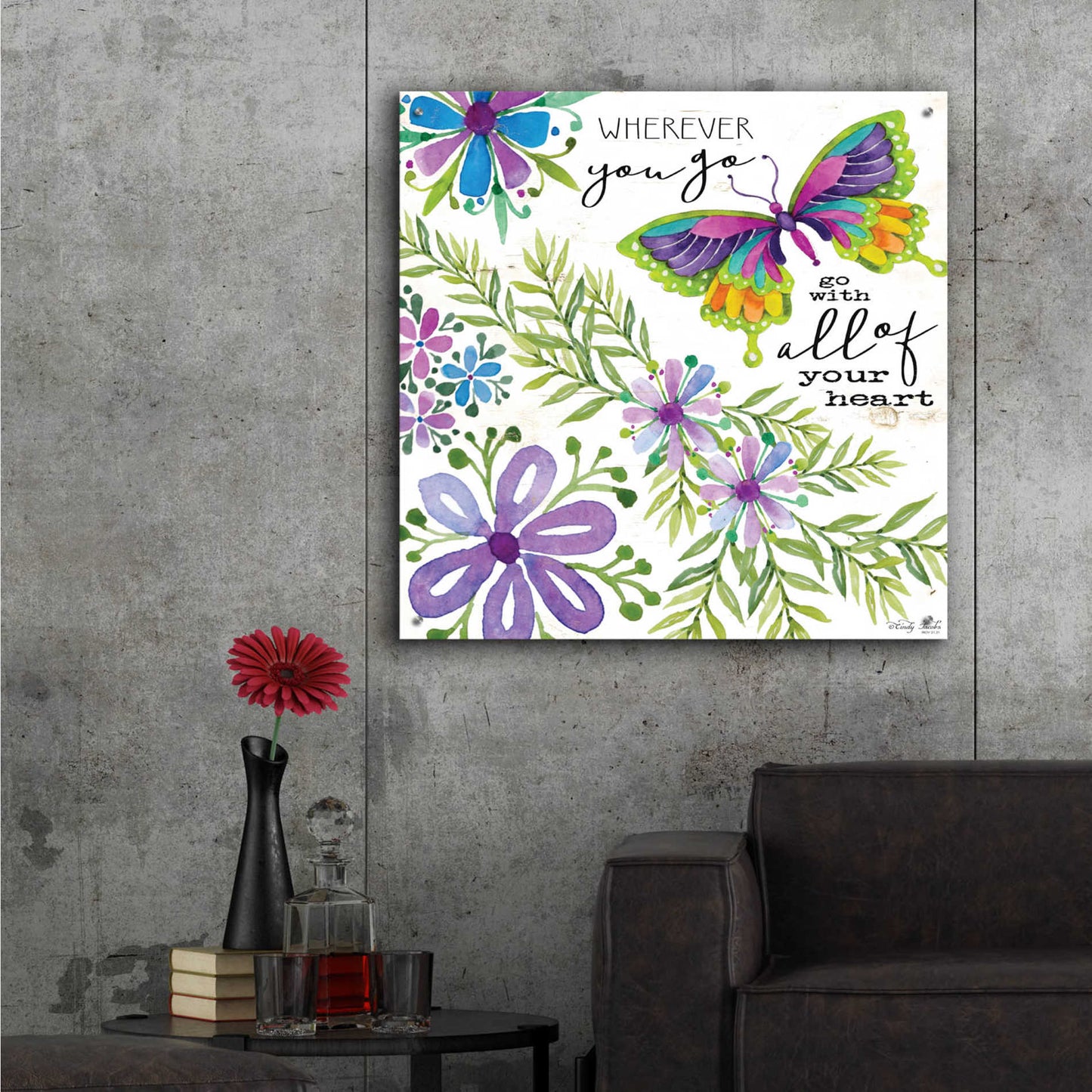 Epic Art 'Wherever You Go' by Cindy Jacobs, Acrylic Glass Wall Art,36x36