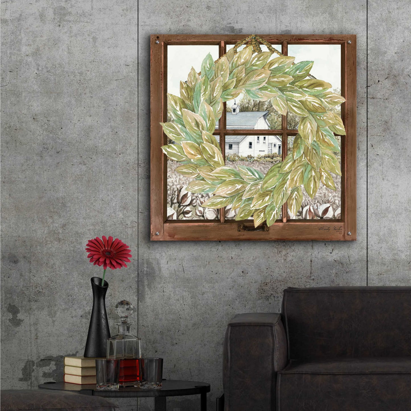 Epic Art 'Country Windowpane' by Cindy Jacobs, Acrylic Glass Wall Art,36x36