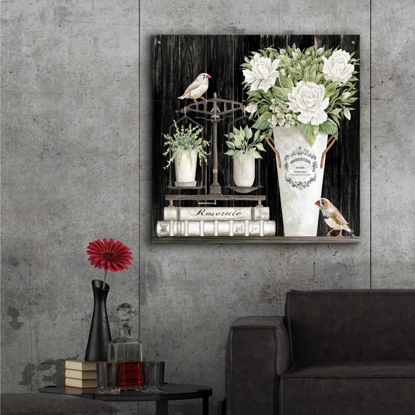 Epic Art 'Roses and Scales' by Cindy Jacobs, Acrylic Glass Wall Art,36x36