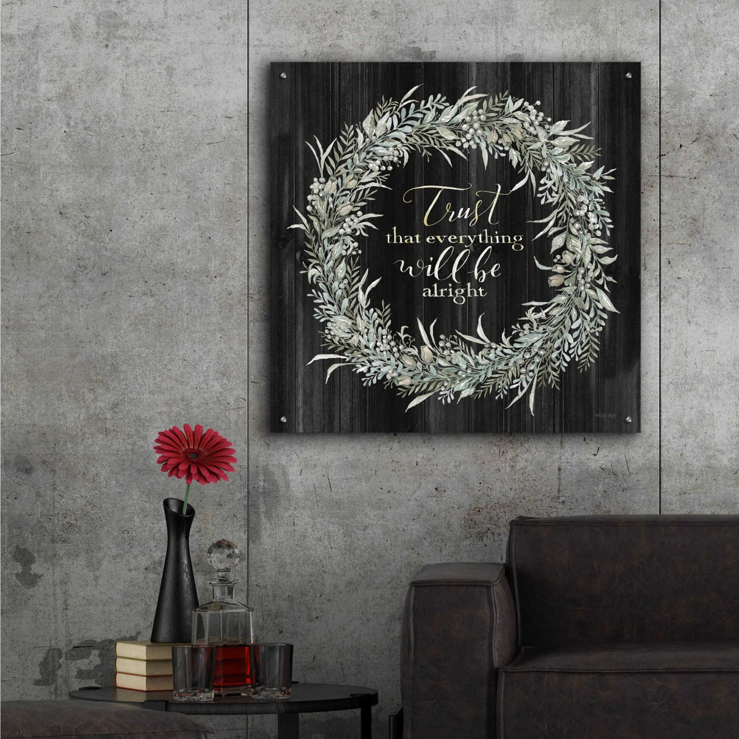 Epic Art 'Trust Wreath' by Cindy Jacobs, Acrylic Glass Wall Art,36x36