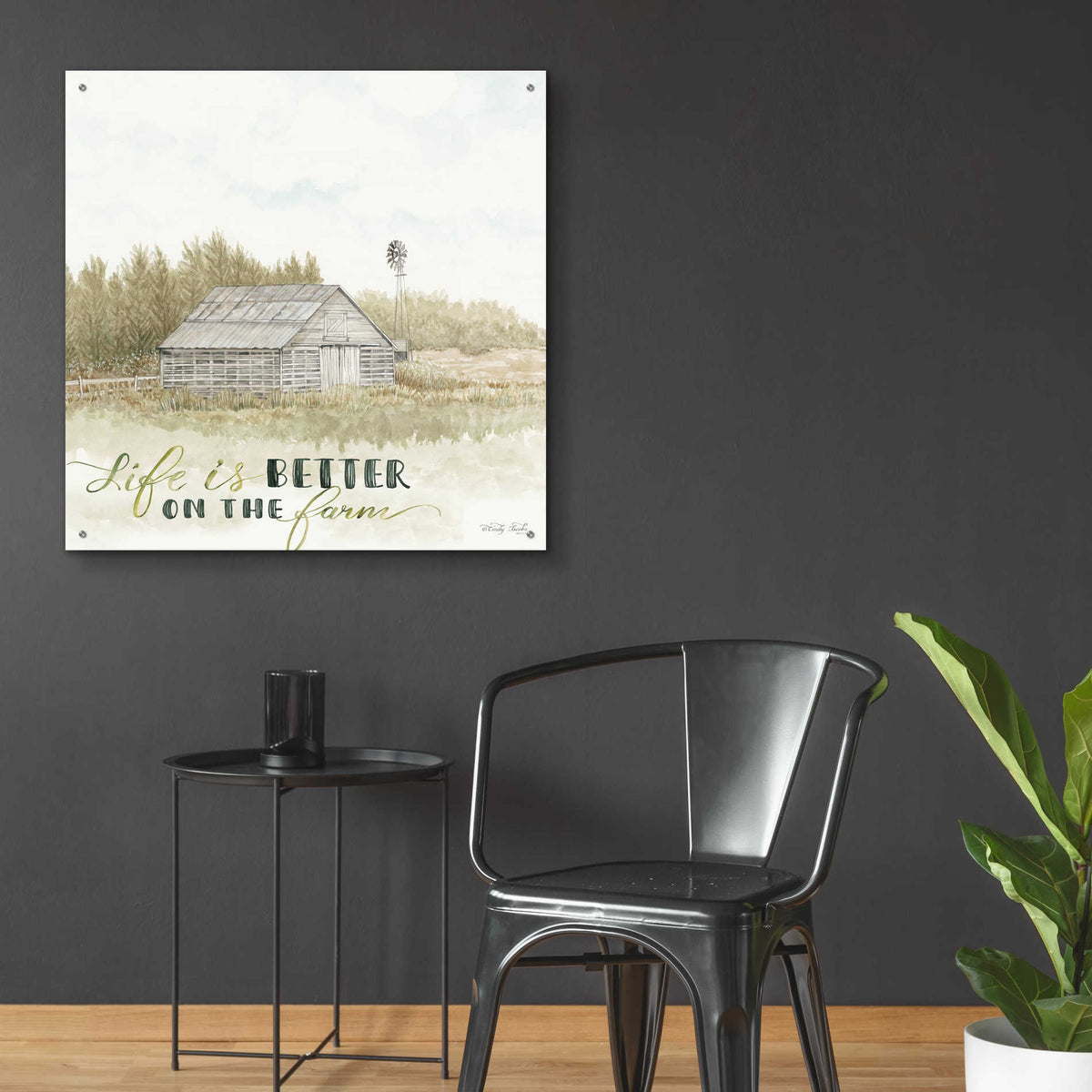 Epic Art 'Life is Better on the Farm' by Cindy Jacobs, Acrylic Glass Wall Art,36x36