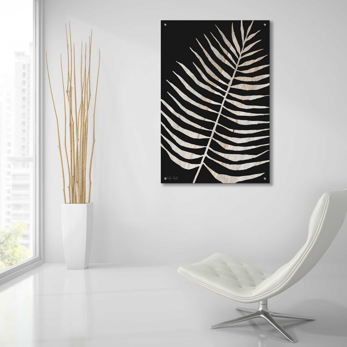 Epic Art 'Palm Frond Wood Grain I' by Cindy Jacobs, Acrylic Glass Wall Art,24x36