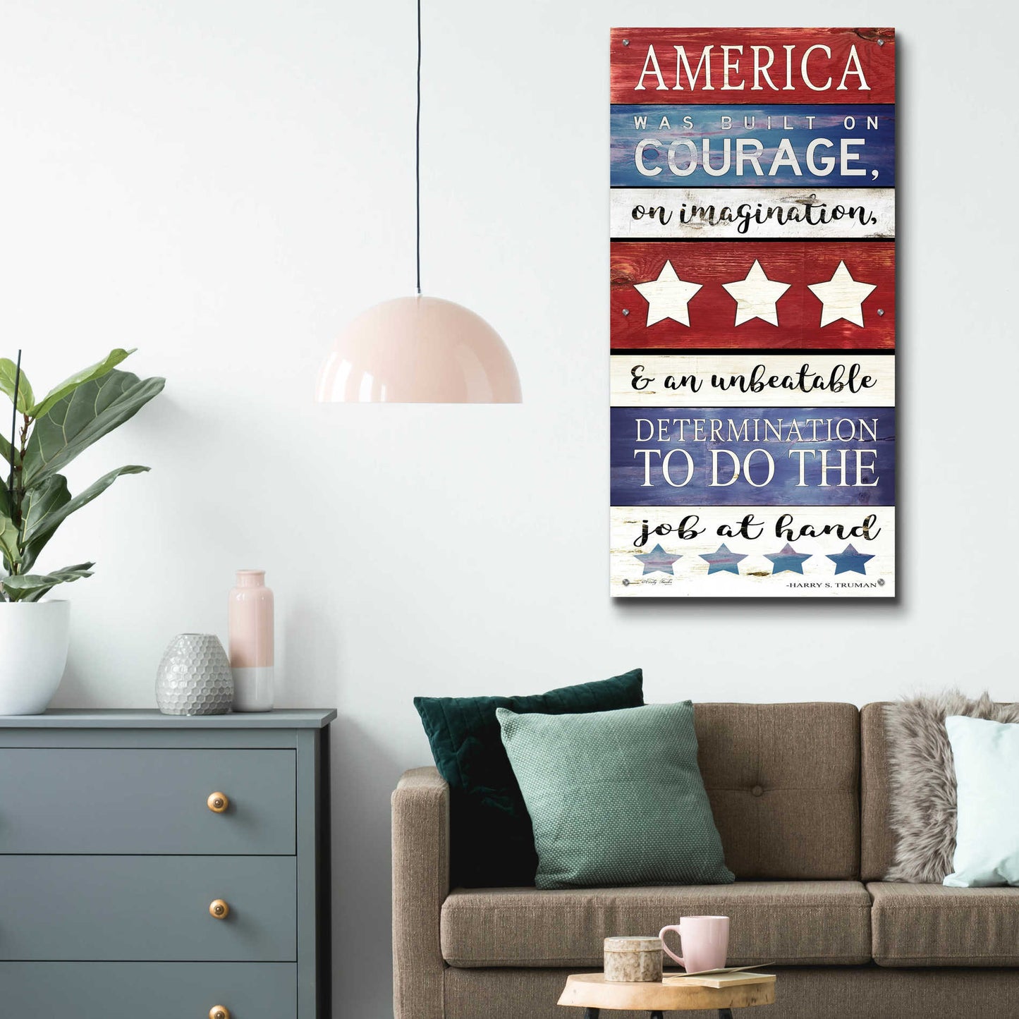 Epic Art 'America Panel' by Cindy Jacobs, Acrylic Glass Wall Art,24x48