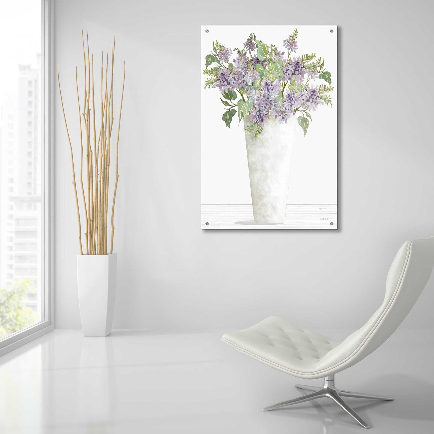 Epic Art 'Lilacs I' by Cindy Jacobs, Acrylic Glass Wall Art,24x36