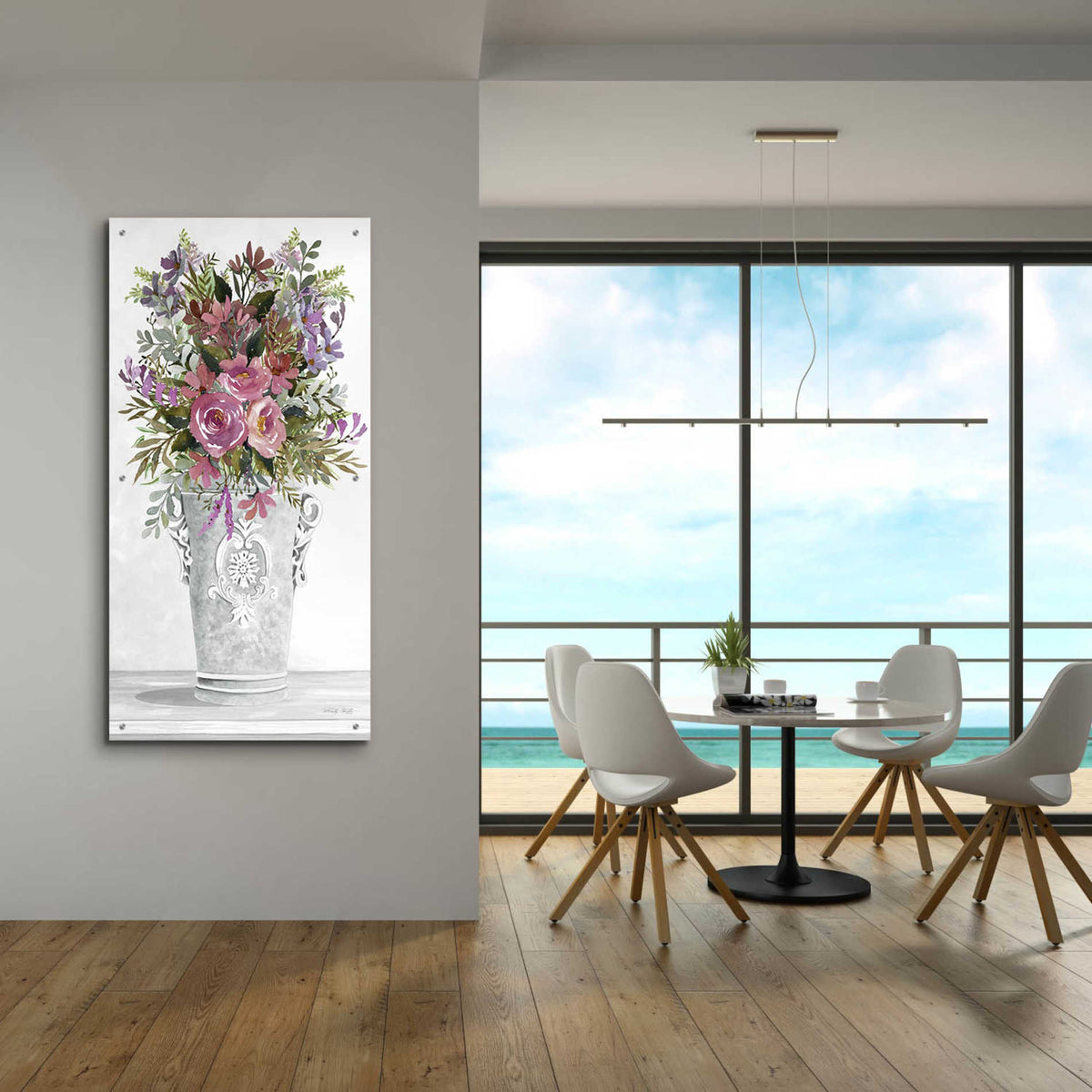 Epic Art 'Lilacs II' by Cindy Jacobs, Acrylic Glass Wall Art,24x48