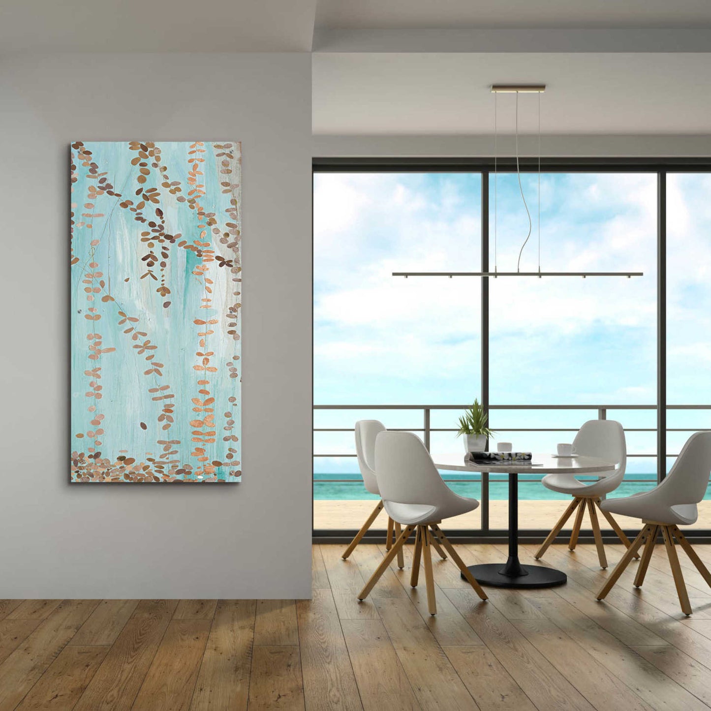 Epic Art 'Trailing Vines III Blue' by Candra Boggs, Acrylic Glass Wall Art,24x48
