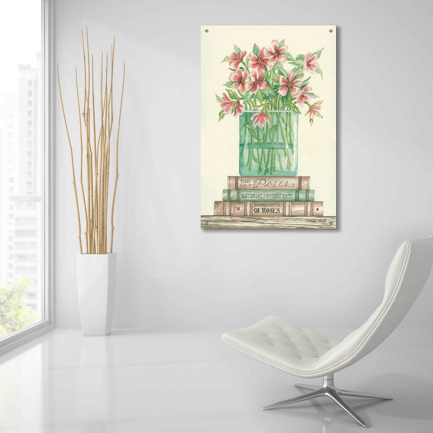Epic Art 'Book Bouquet I' by Cindy Jacobs, Acrylic Glass Wall Art,24x36