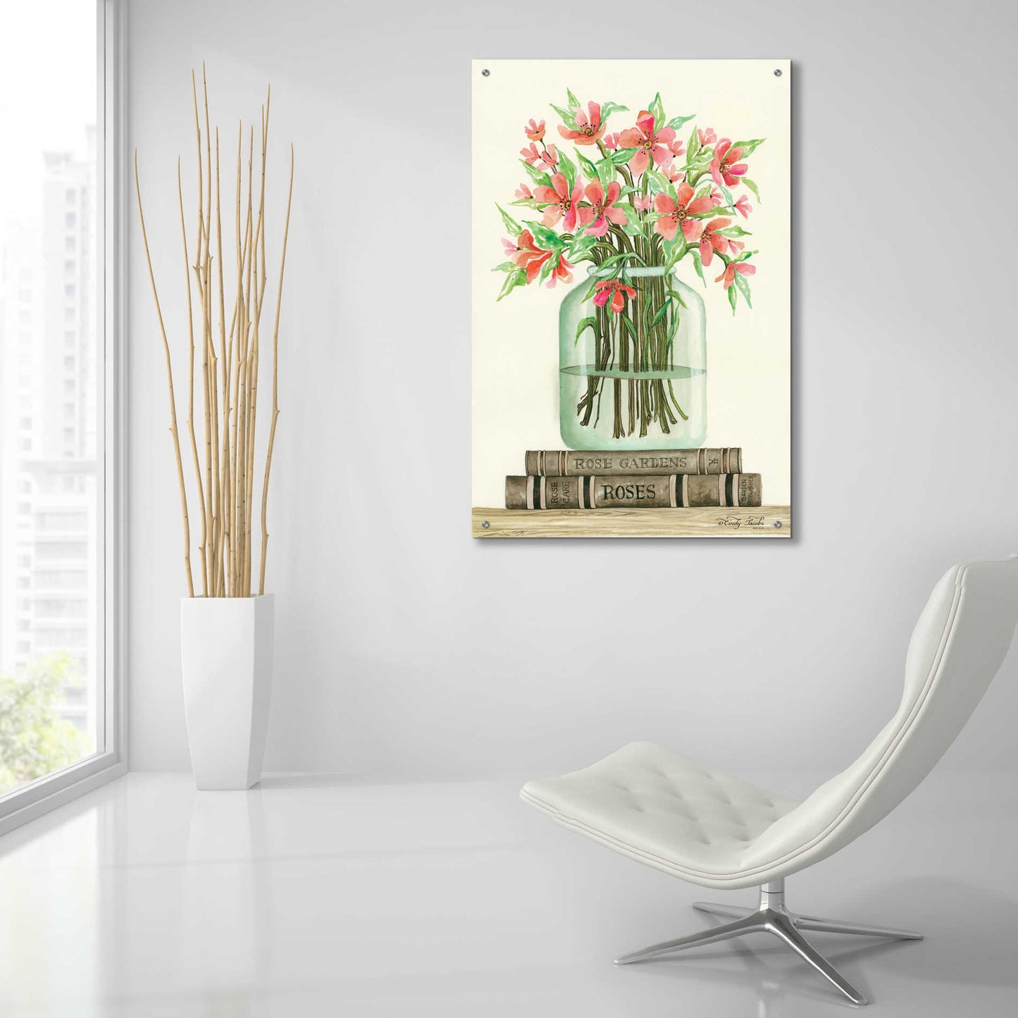 Epic Art 'Book Bouquet II' by Cindy Jacobs, Acrylic Glass Wall Art,24x36