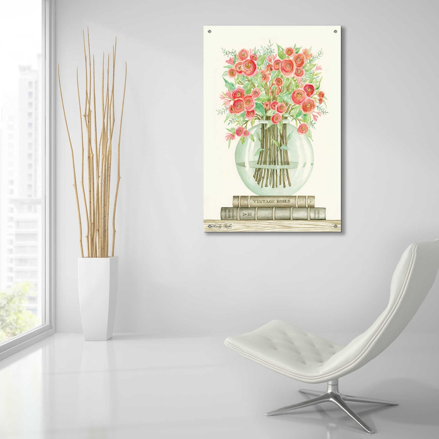 Epic Art 'Book Bouquet III' by Cindy Jacobs, Acrylic Glass Wall Art,24x36